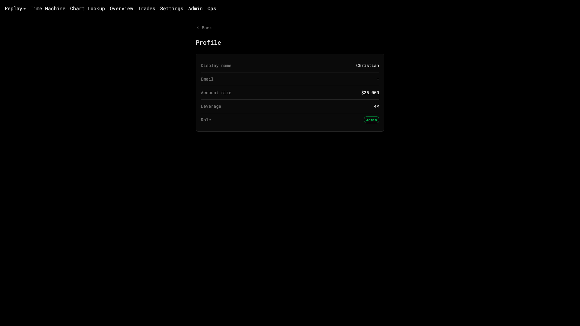 The Profile page