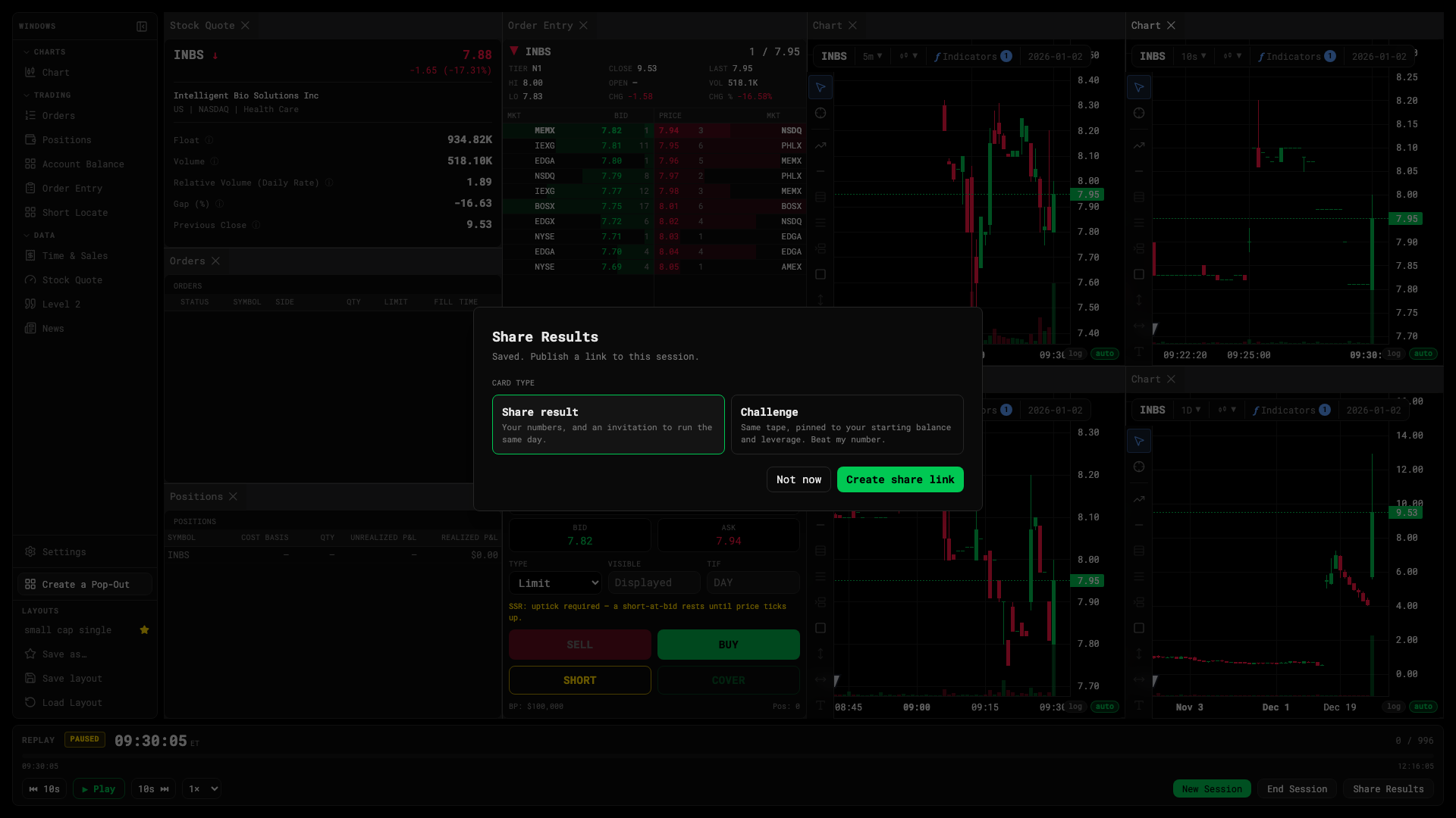 The share sheet with the Challenge option